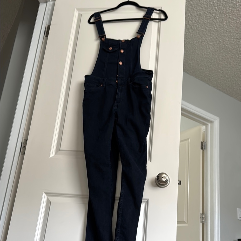 Dark blue Denim Overalls with Slim Cut